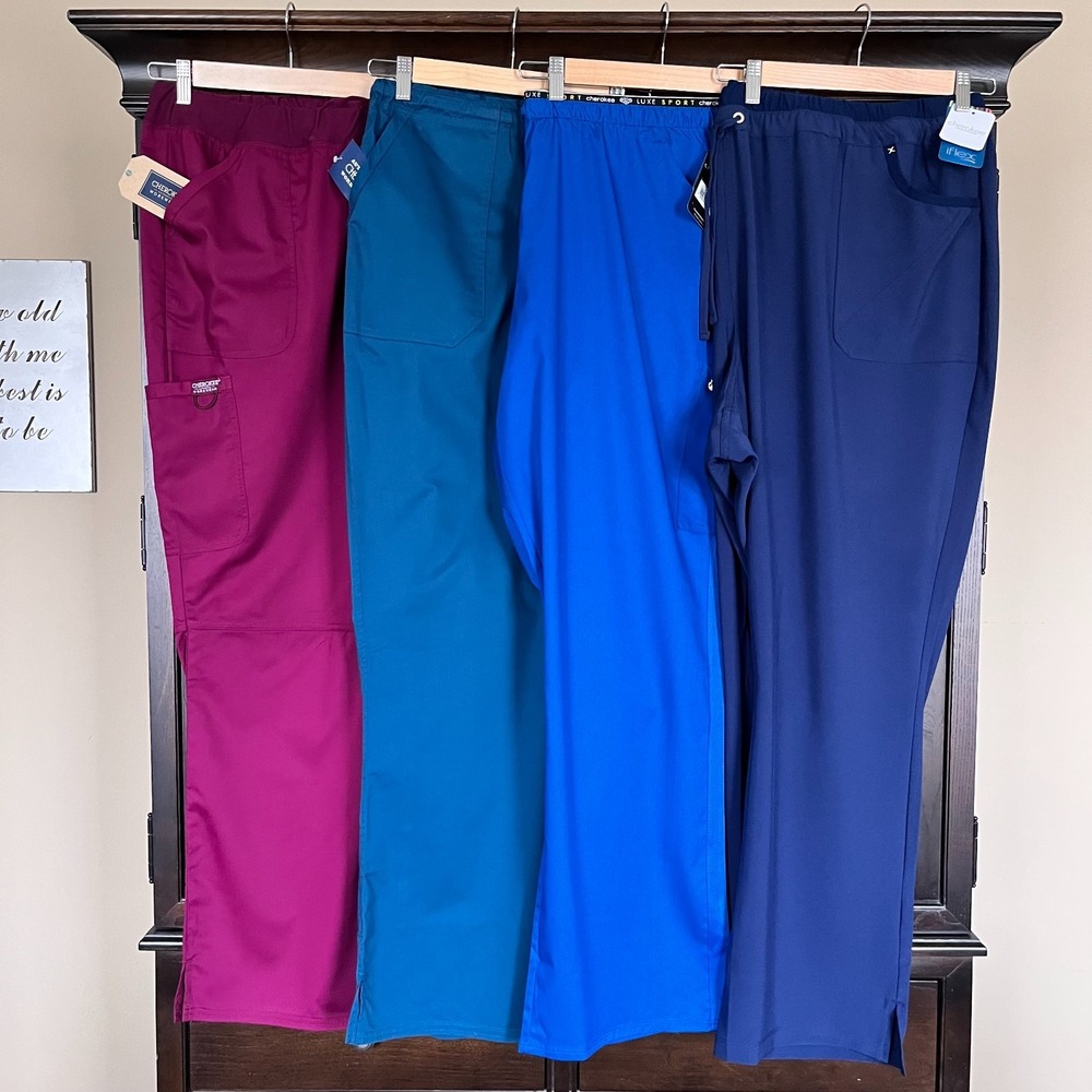NWT Lot of Cherokee Nursing Medical Scrub Pants Women's Plus 4XL 5XL IFlex Luxe